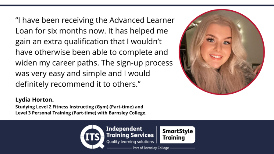 Advanced Learner Loan Quote from Student Lydia Horton